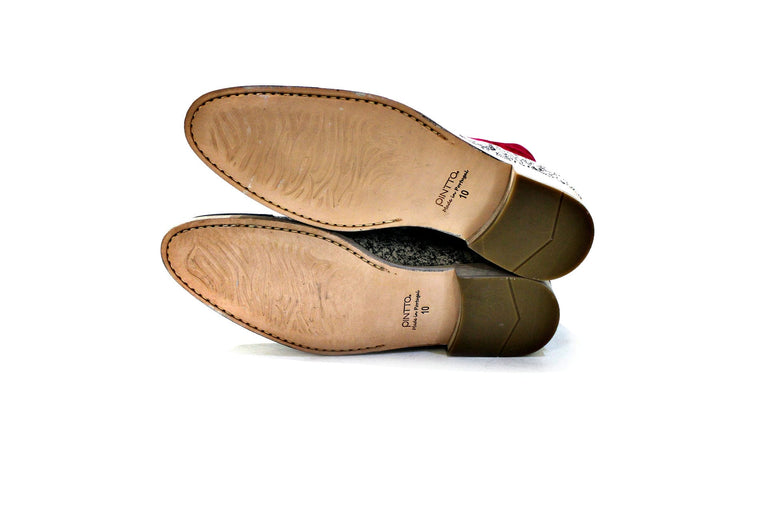 Bota consisting of cotton fabric, suede and leather, leather sole. Handmade in Portugal "Walk with Pintta"
