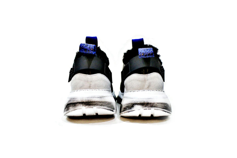 Sneaker consisting of leather, fabric, with varnish details, lined fully to hair. Handmade in Portugal. “Walk with Pintta”