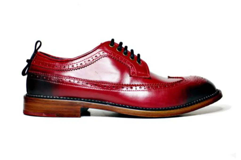 Cor do sapato feito à mão: vermelho